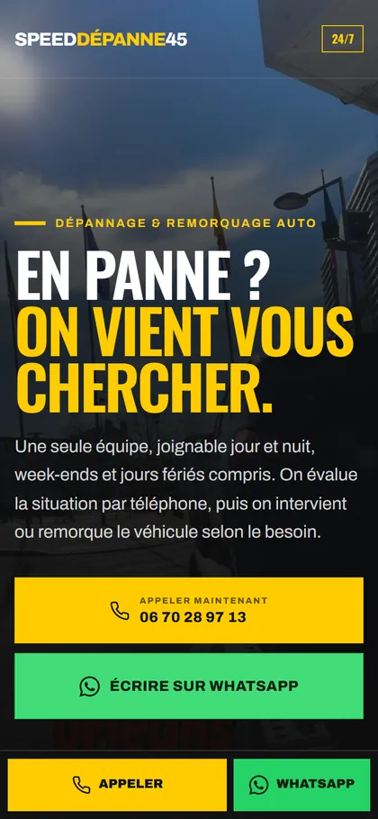 speeddepanne45.fr (mobile)